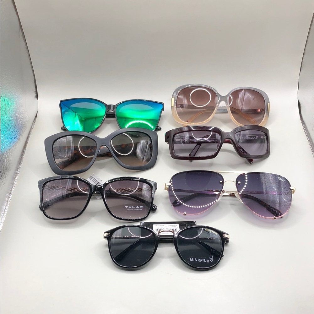Bundle 7 trendy fashion sunglasses Quay Tahari Mink Pink Kenneth Cole Tommy +